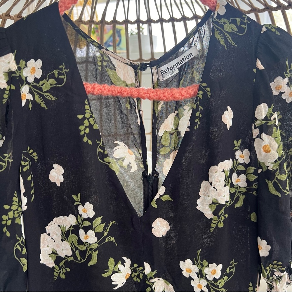Reformation Black Floral Maxi Dress - Picture 4 of 15